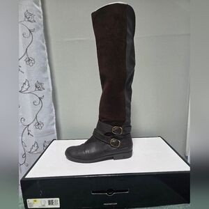 Women's Nine West Woodsie 3Y Brown Fashion Knee-High Boots 9 M